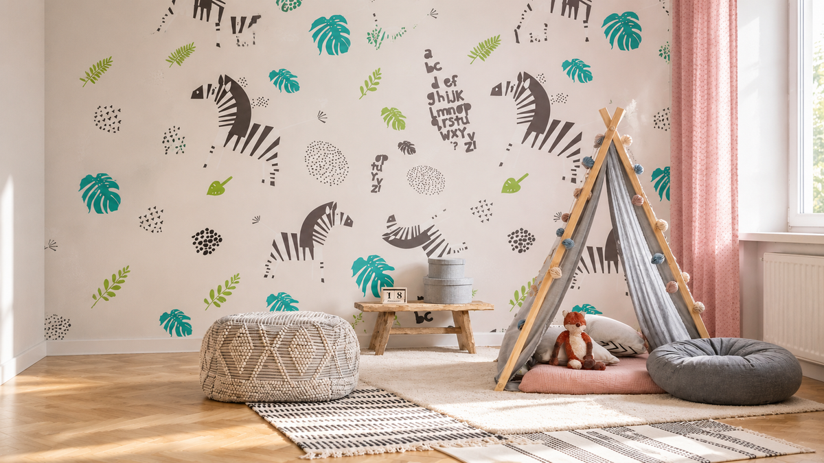 Papier peint Zebra White