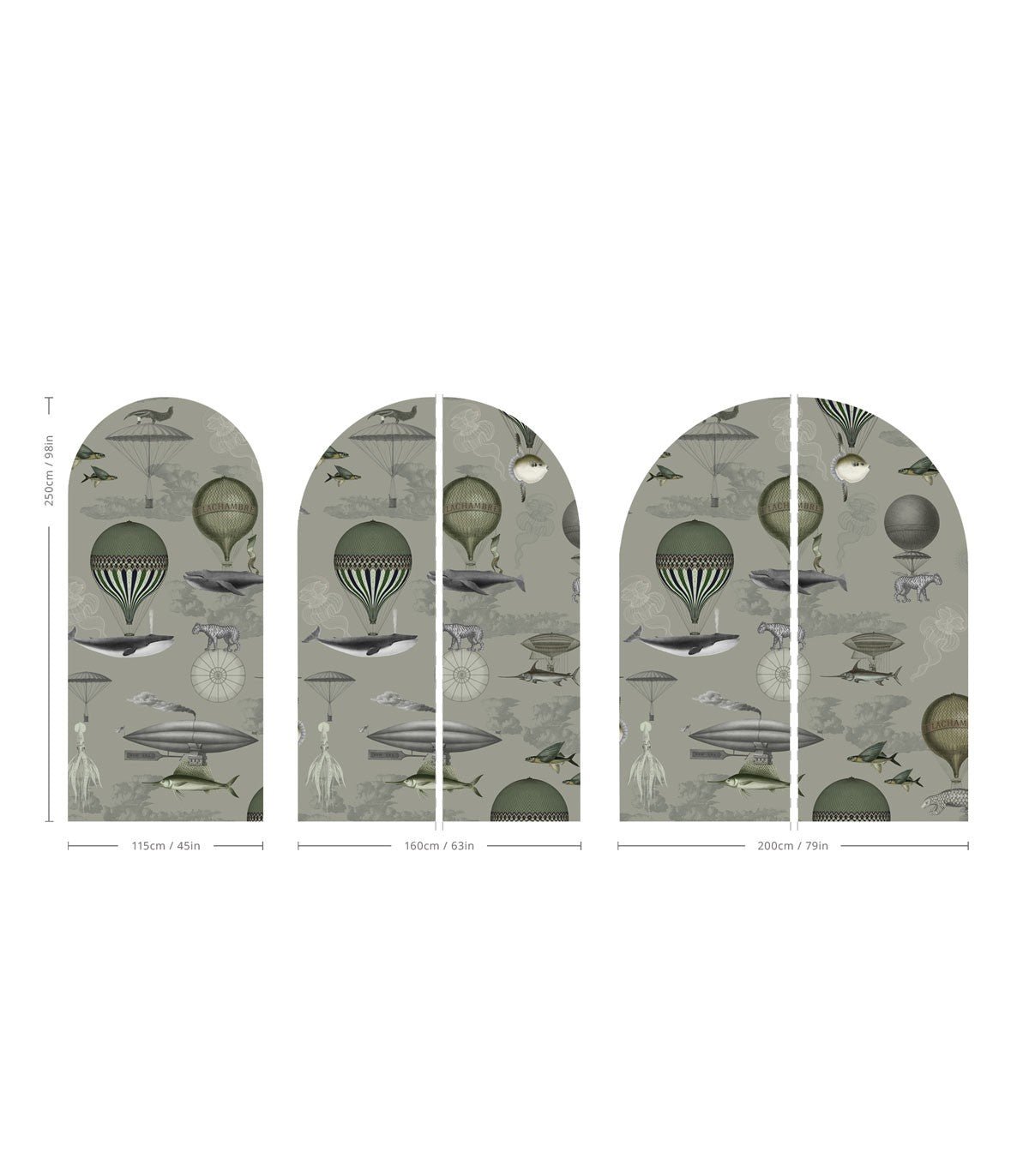 Arch Vintage balloons green - Wallcolors®
