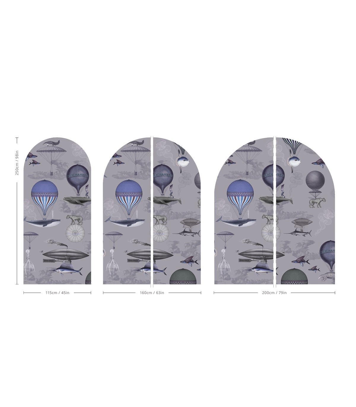 Arch Vintage balloons purple - Wallcolors®