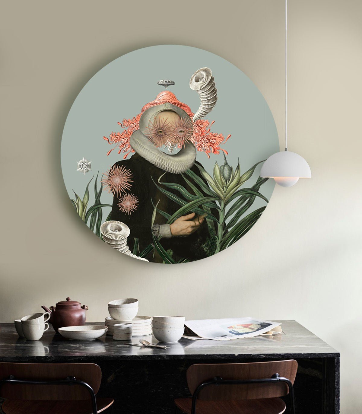 Dots Lighting Lady Medusa Blue - Wallcolors®