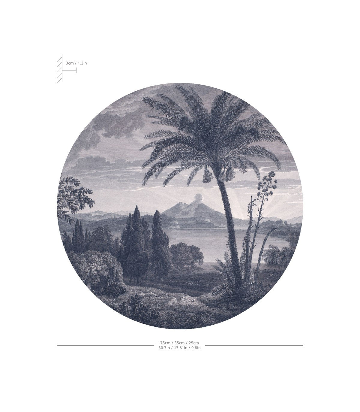 Dots Lighting Tropischer Vulkanblick blau