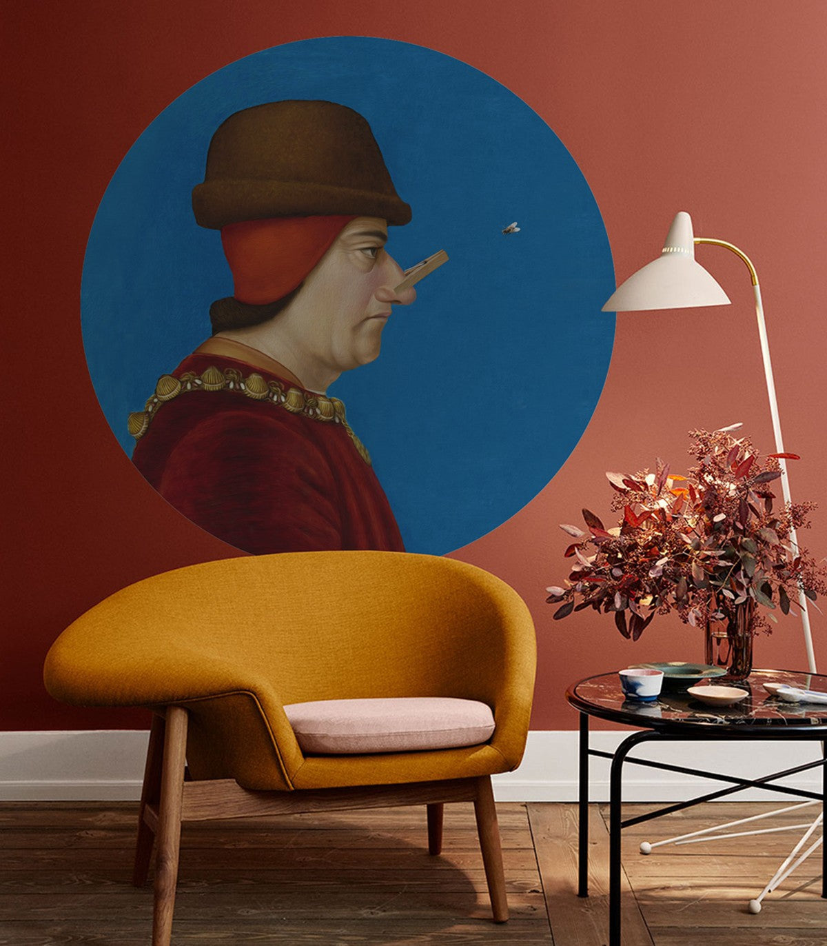 Dots Man mit Clip blau