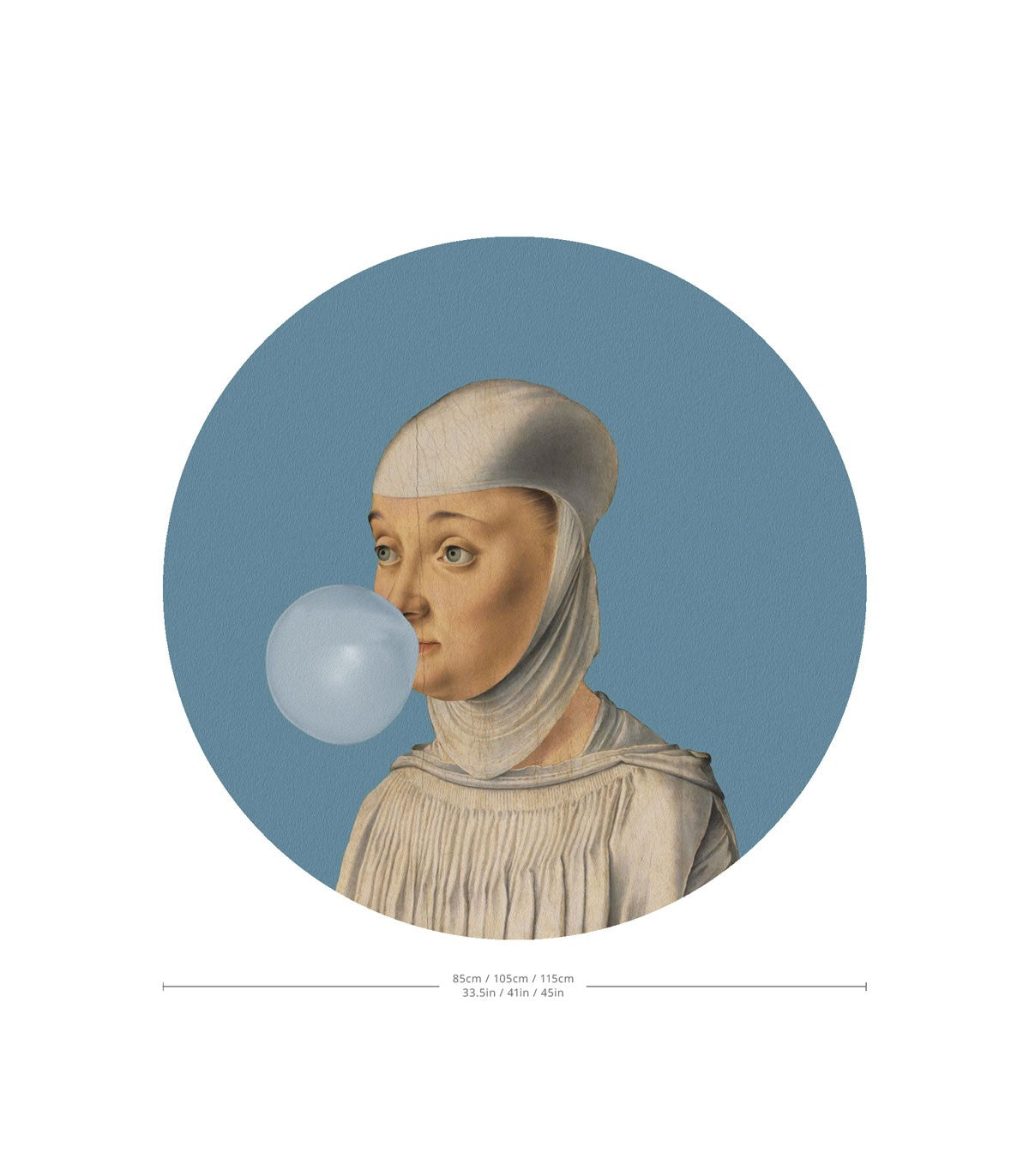 Punkte Frau mit Kaugummi Blau