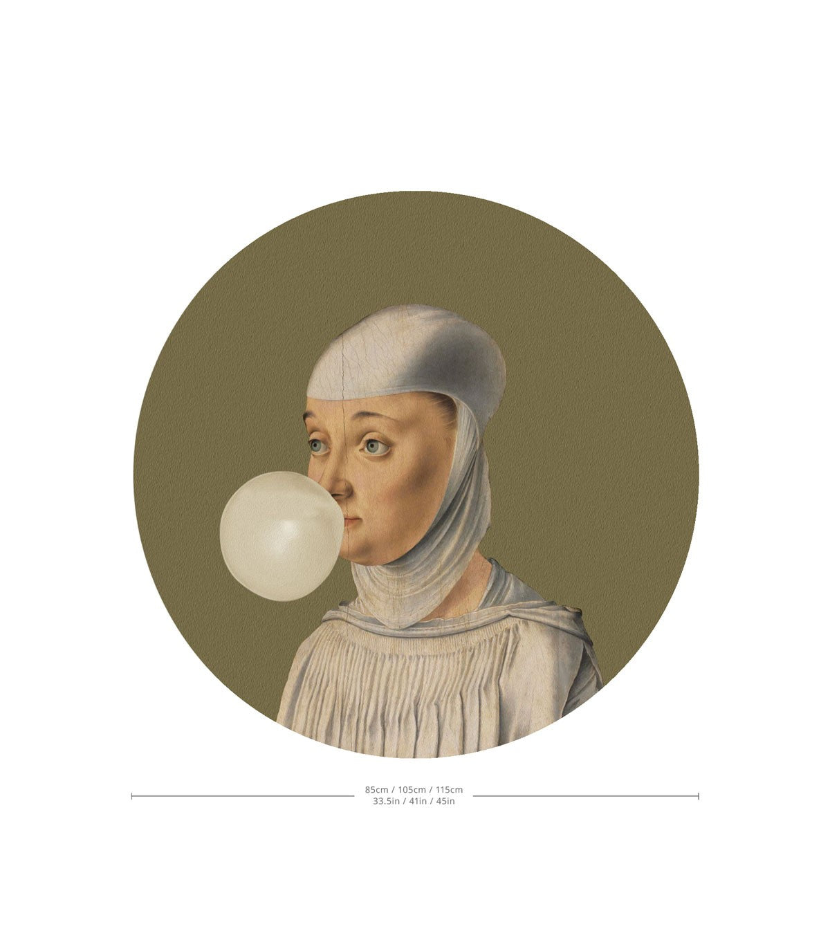 Punkte Frau mit Kaugummi Oliv