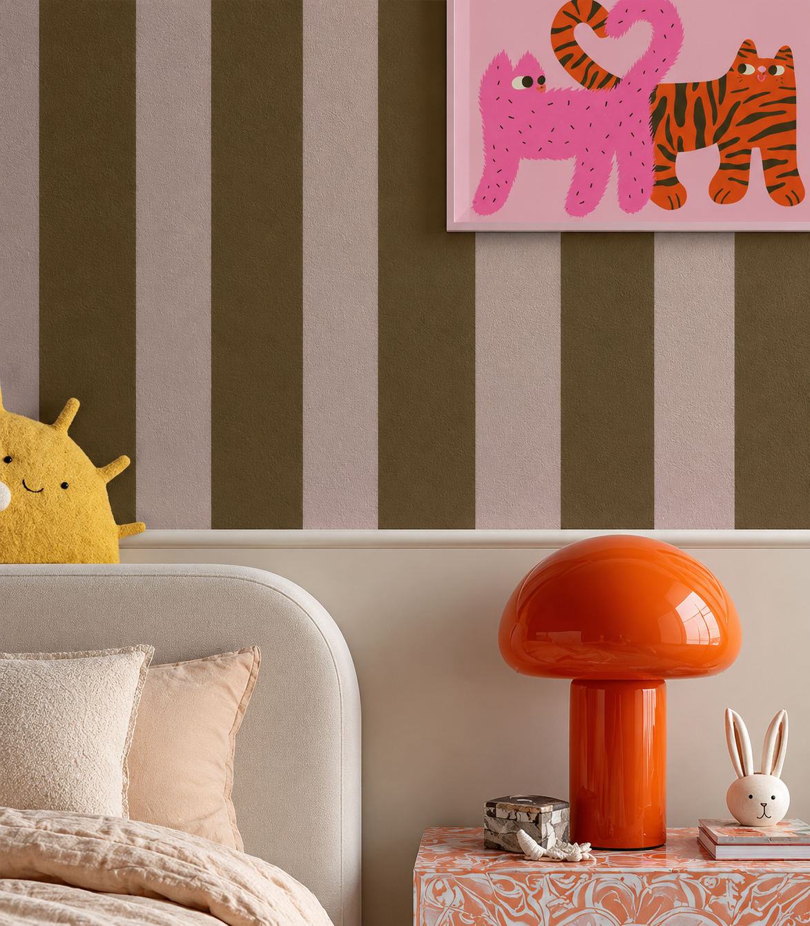 Wallpaper Wide Stripe Play Blush Honey