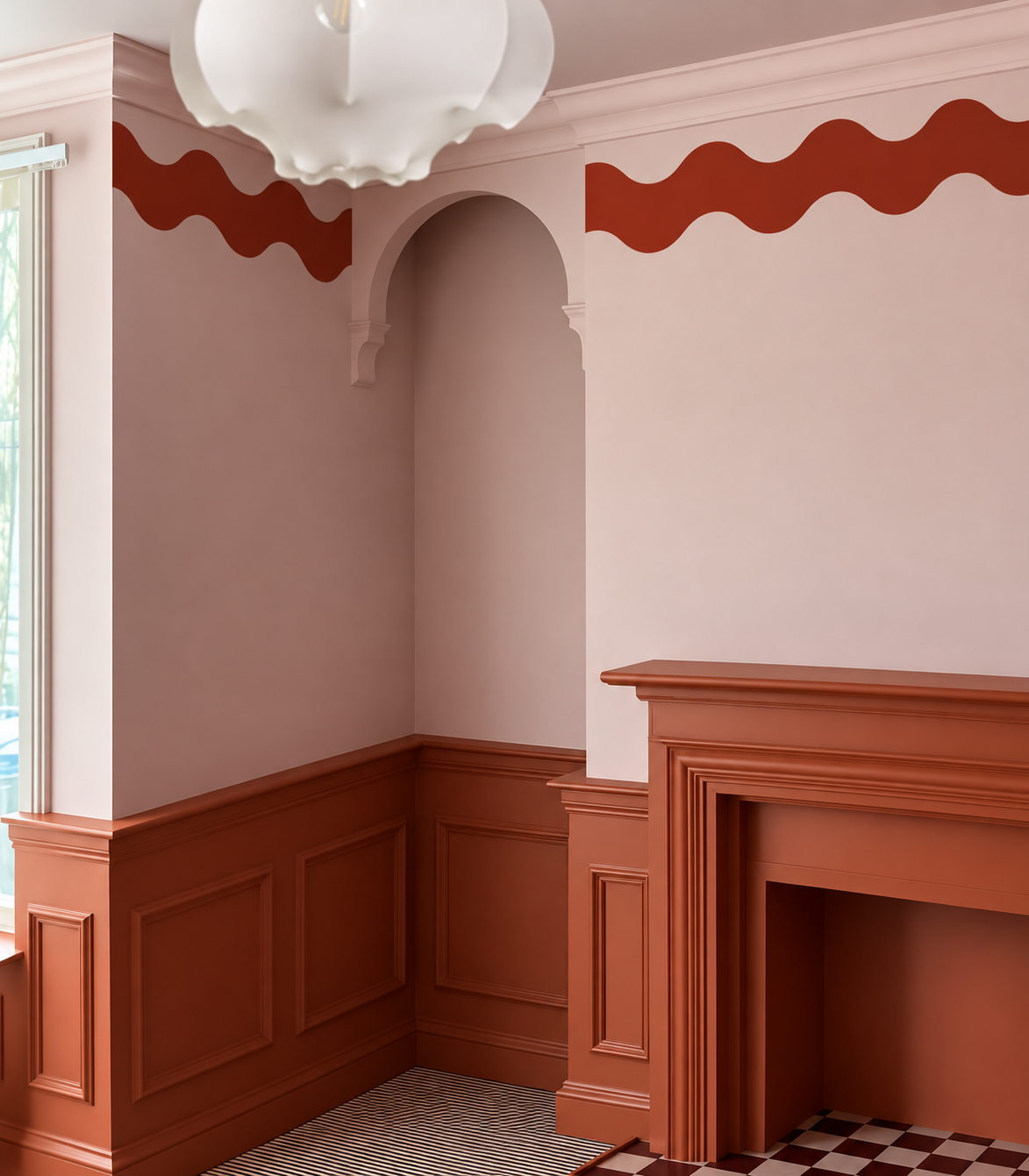 Border Double Wave Burnt Orange