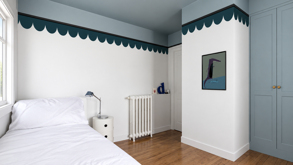 Border Seashell Midnight Teal