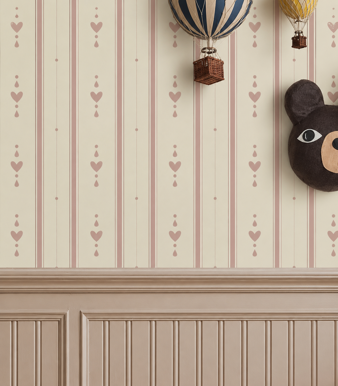 Wallpaper Cottage Stripe Powder Blush