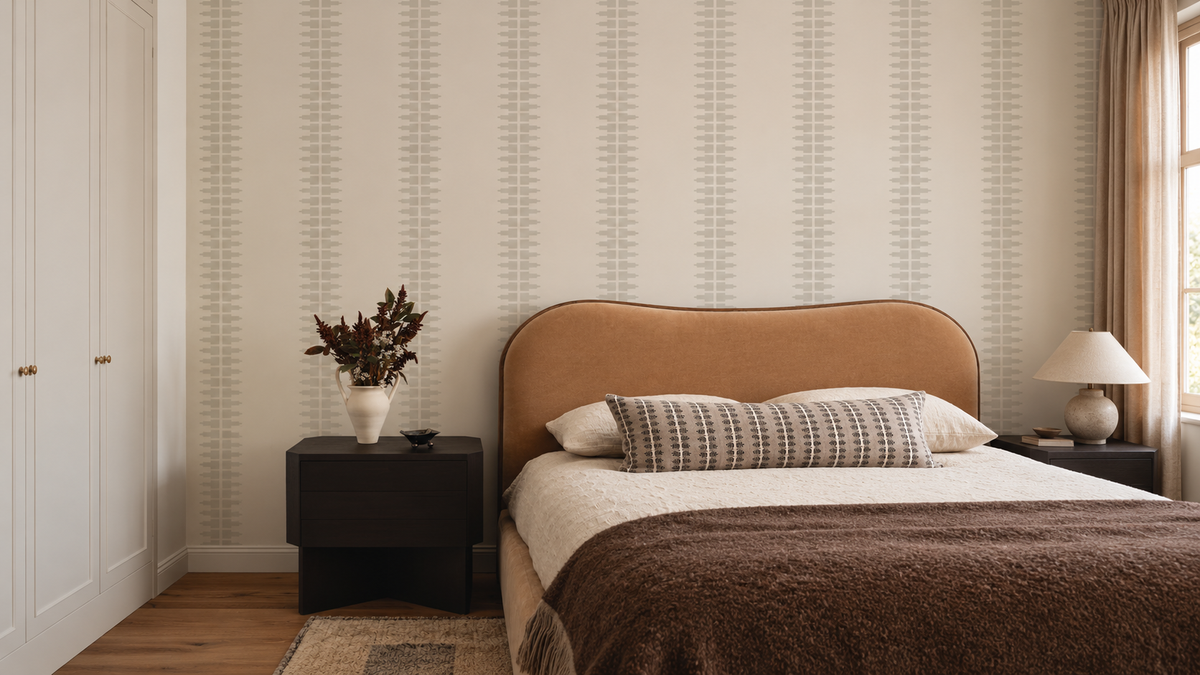 Tapete Ornament Line Clay Cream Beige