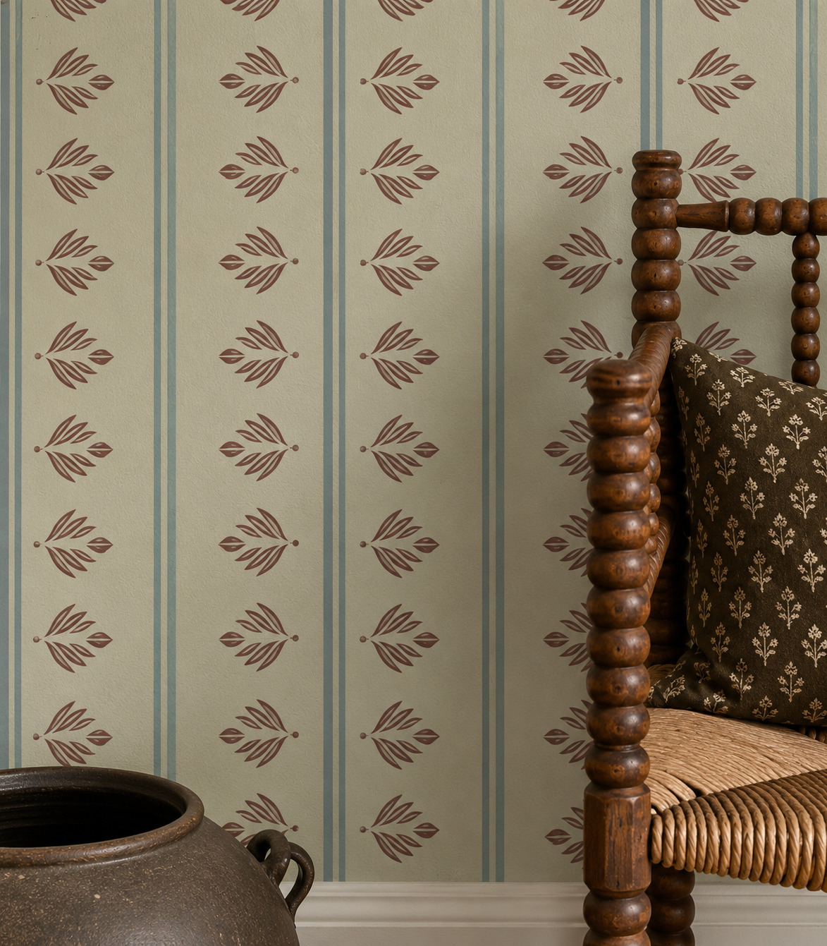 Tapeta Cottage Floral Warm Clay