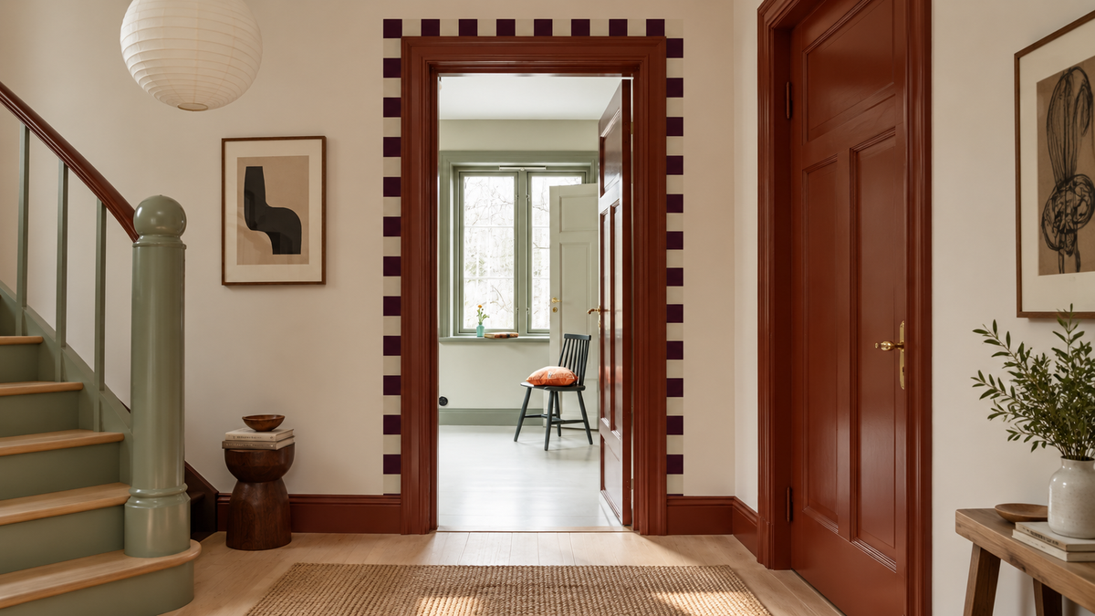 Carta da parati Border Square Dark Plum