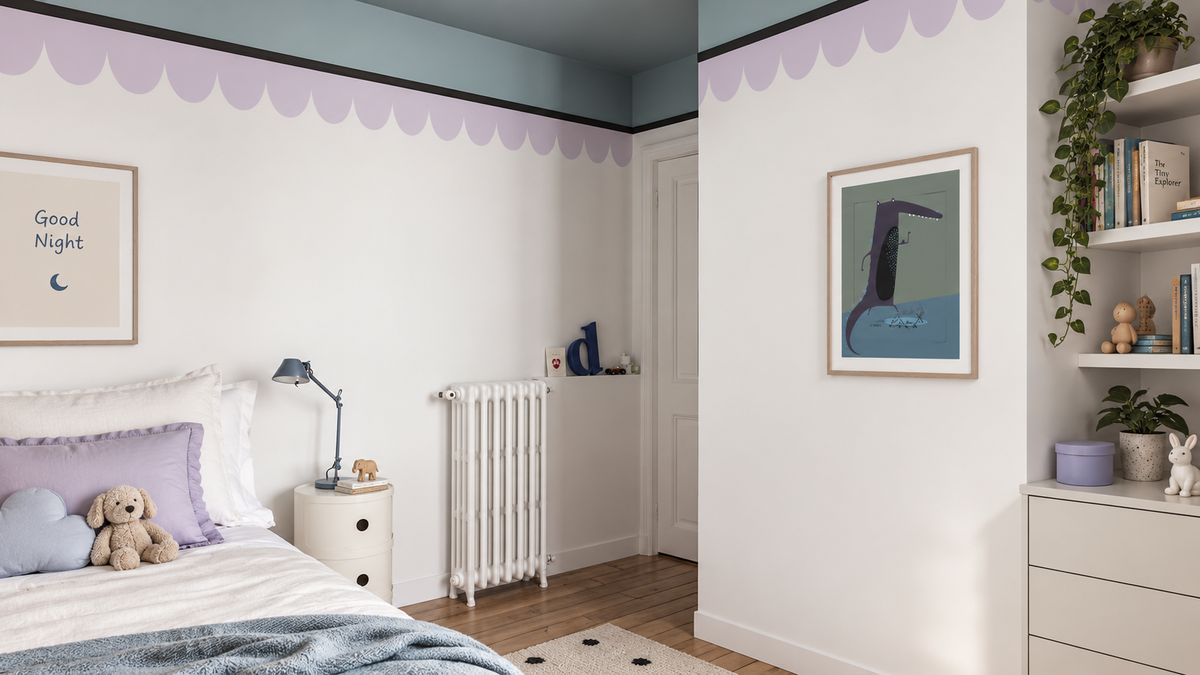 Carta da parati Border Seashell Lilac Mist