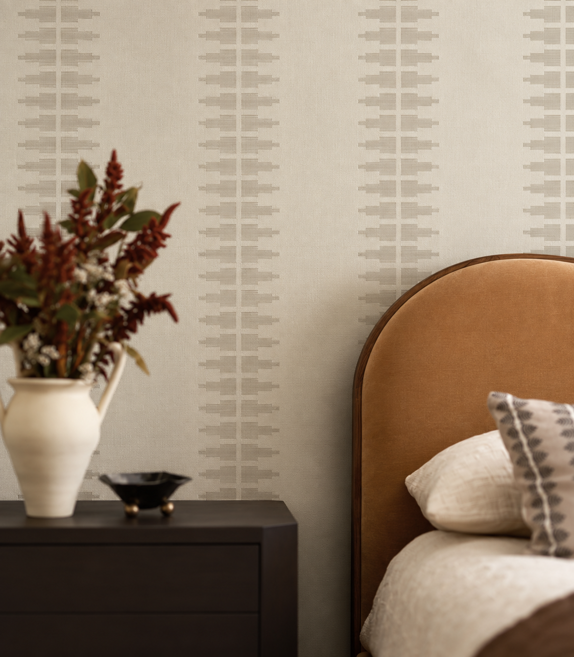 Tapete Ornament Line Clay Cream Beige