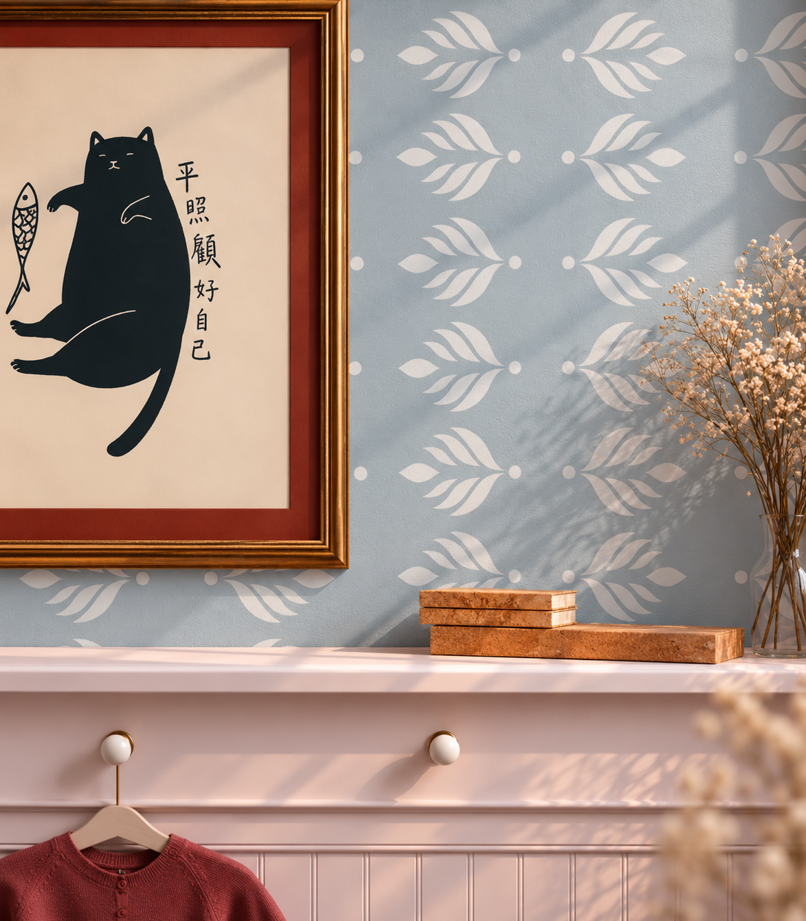 Tapeta Cottage Bloom Dusty Blue