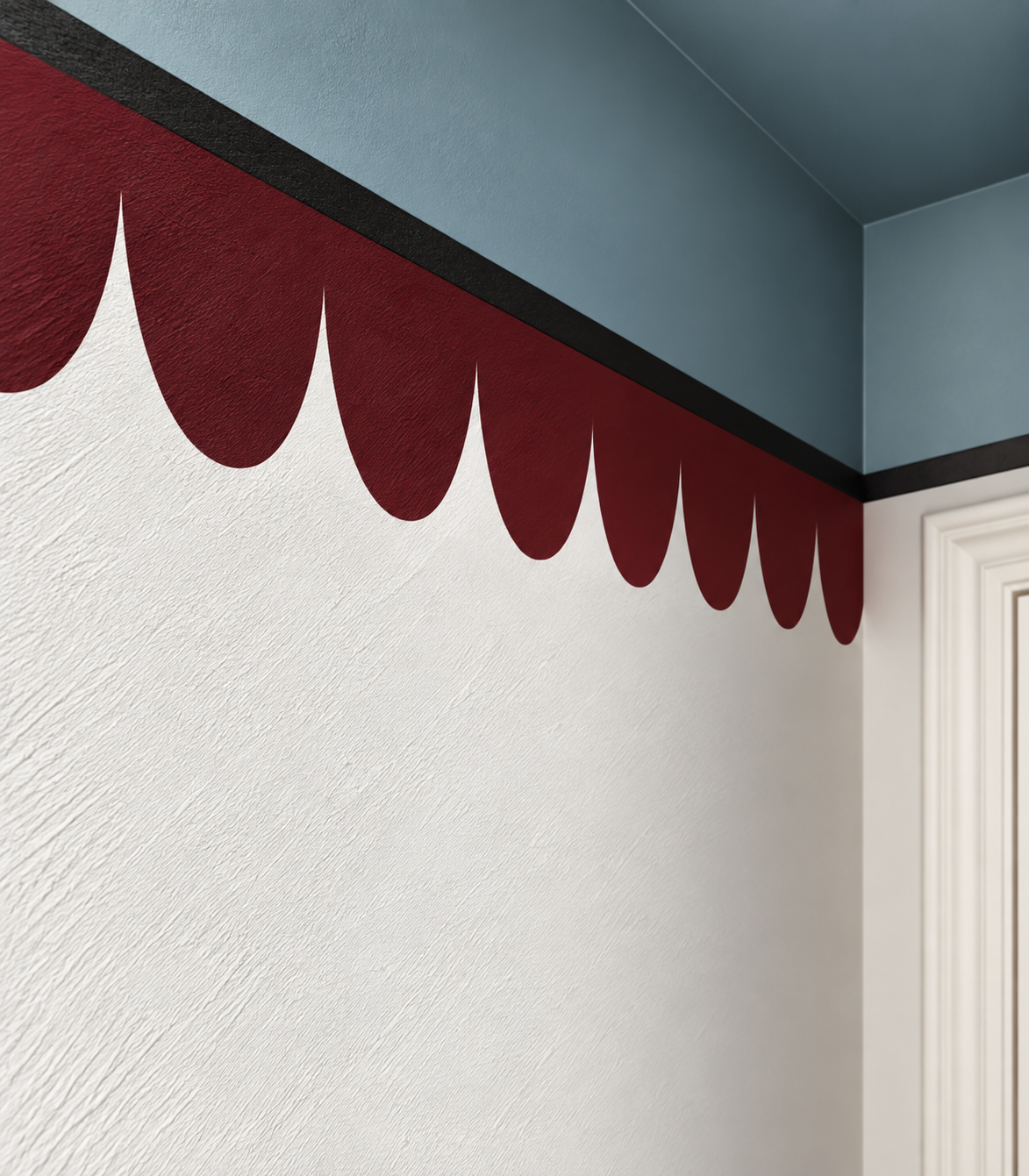 Border Seashell Deep Burgundy