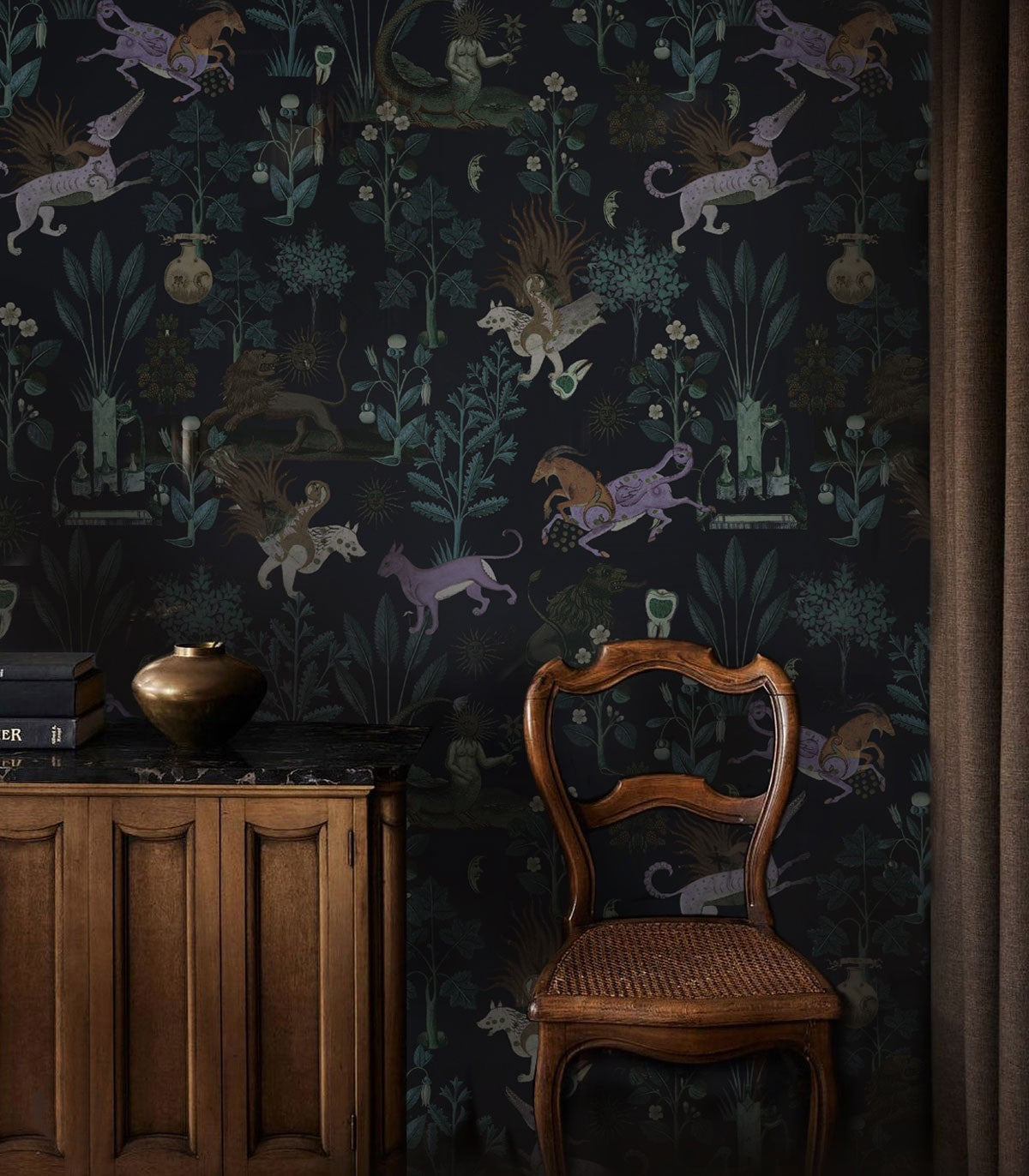 Botanic Beast Purple Wallpaper