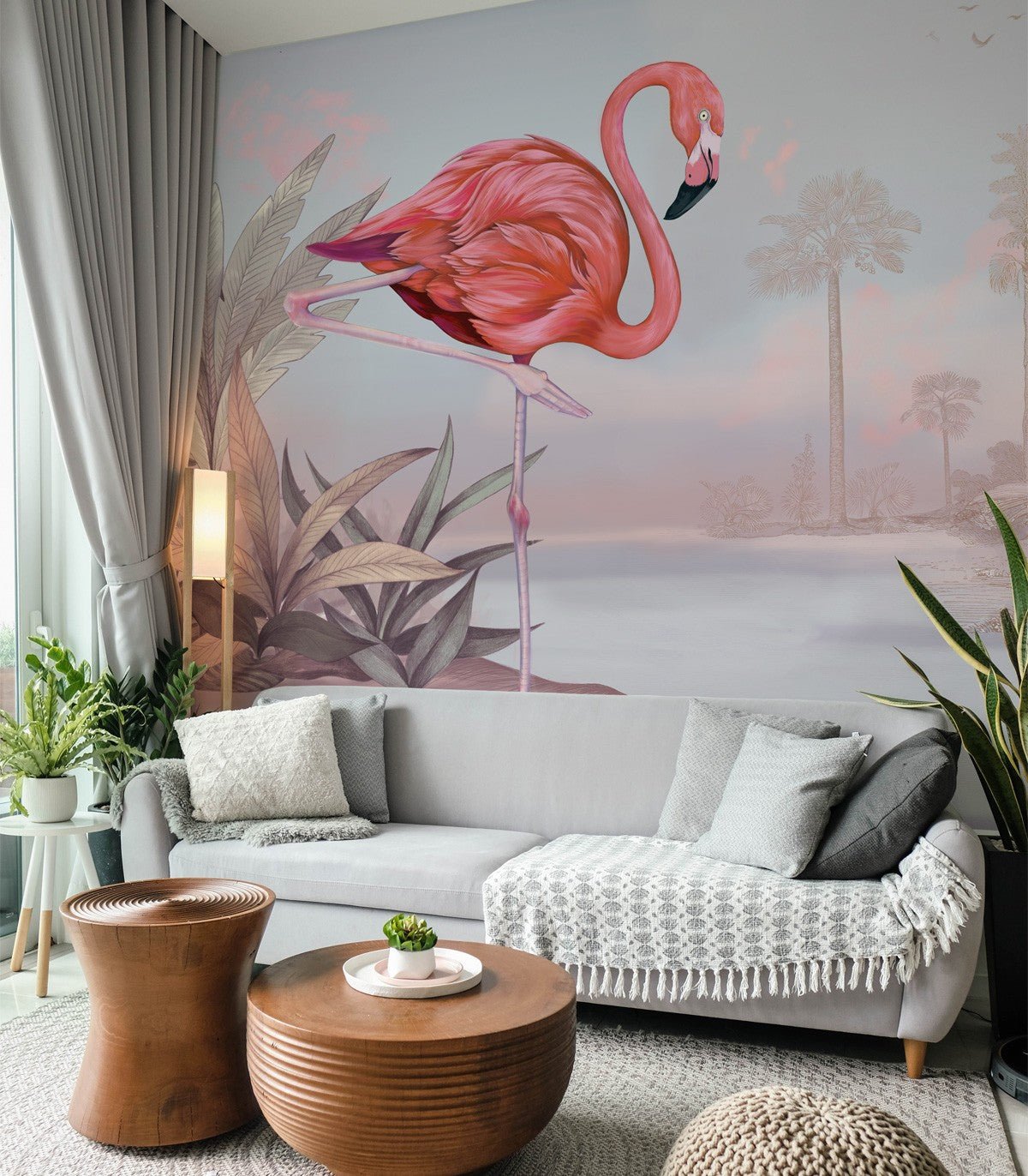 Tapeta Crimson Flamingo Pink - Wallcolors®