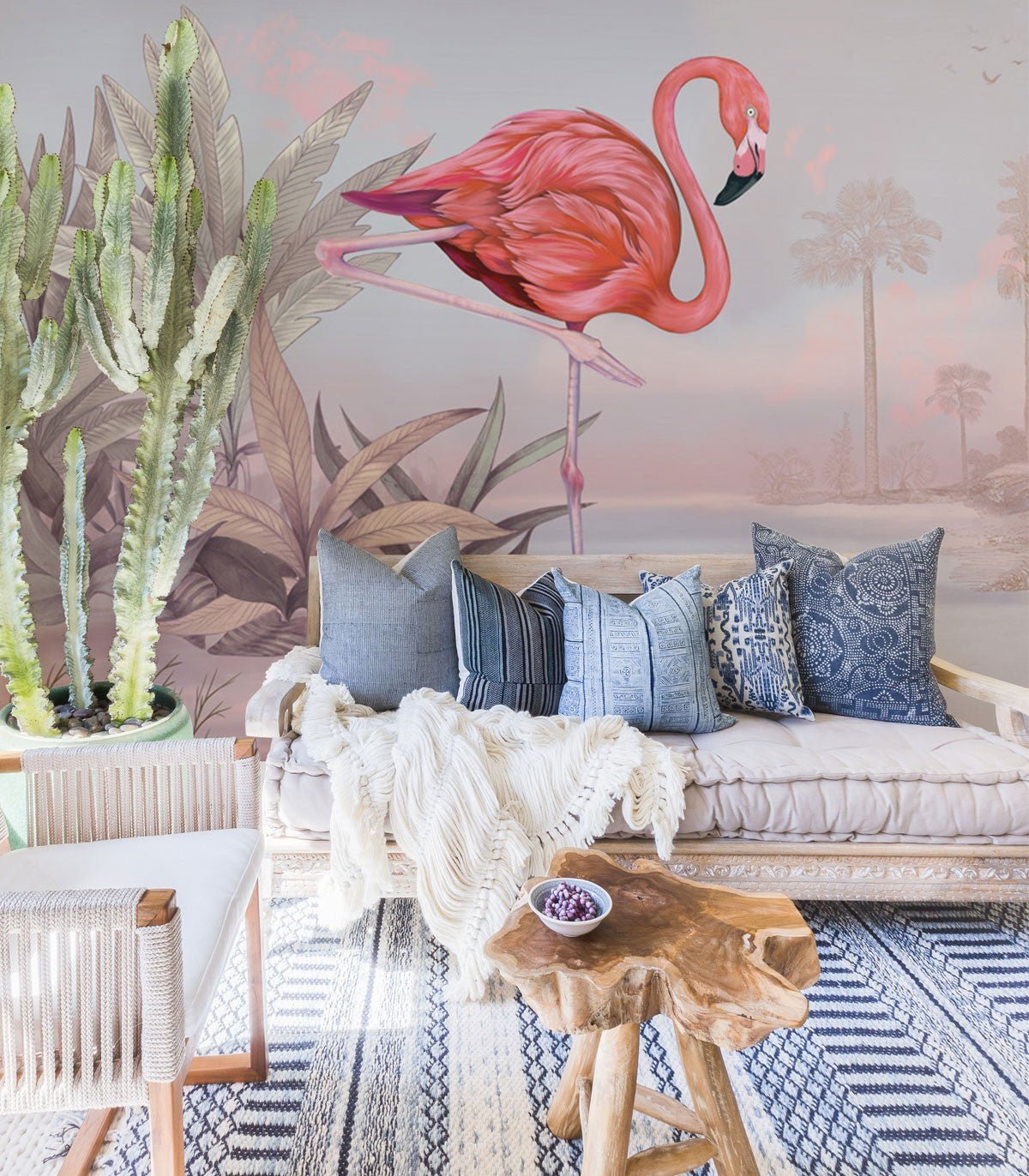 Tapeta Crimson Flamingo Pink - Wallcolors®