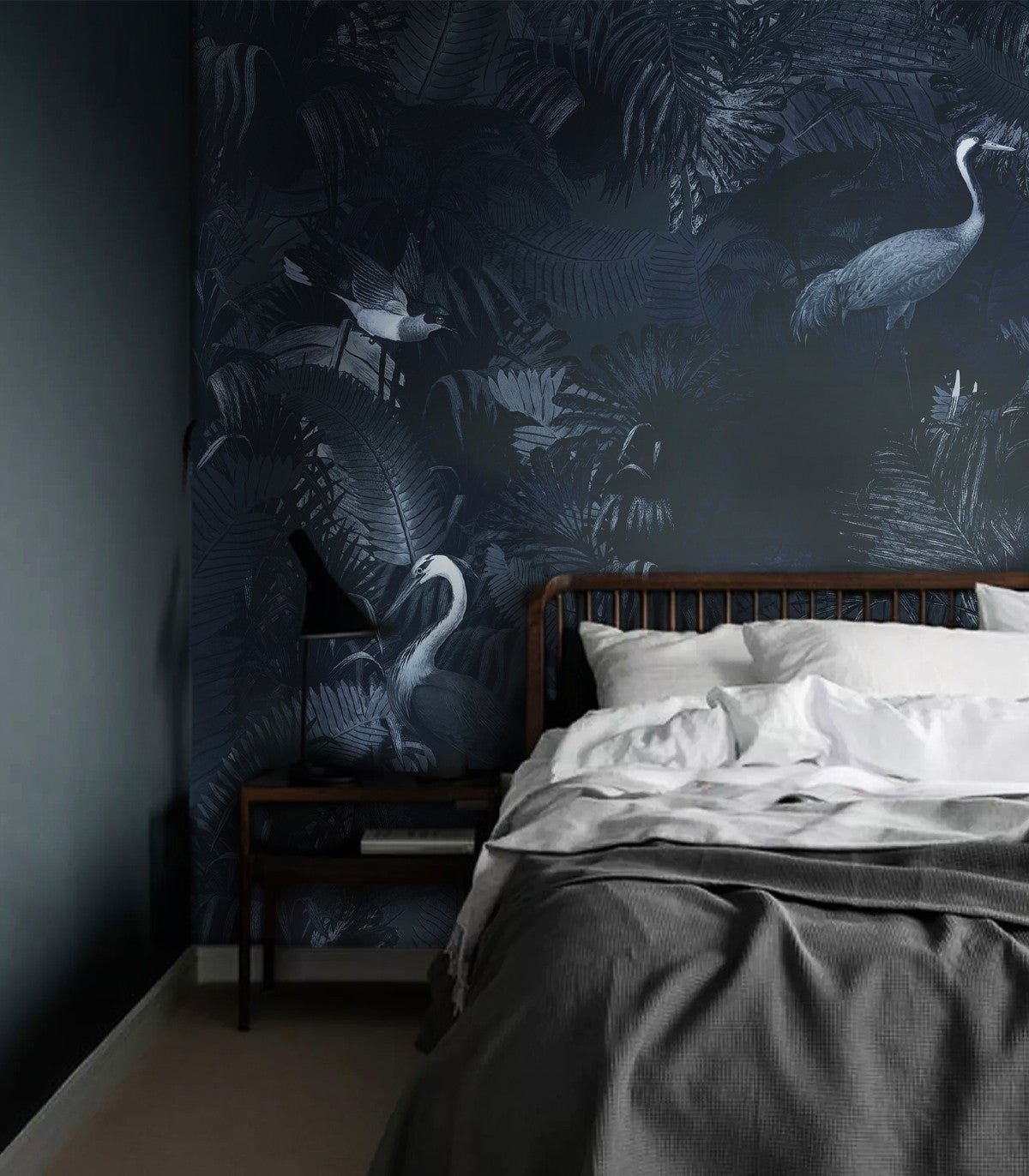 Tapeta Desert Tropics Dark Blue - Wallcolors®
