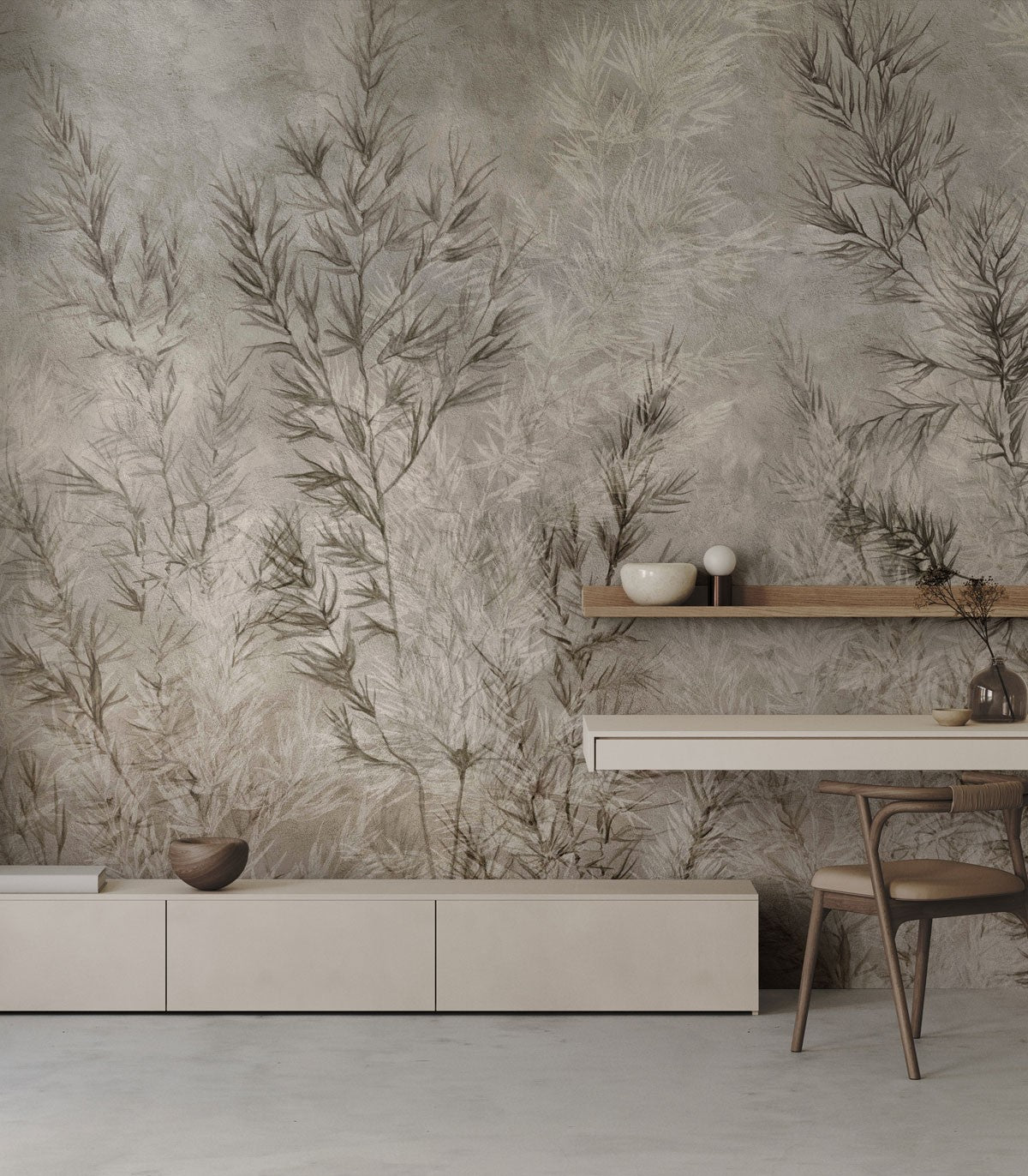 Dry grass gray wallpaper