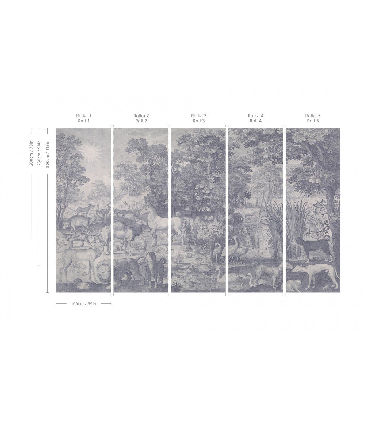 Tapeta Fauna Fresco Blue - Wallcolors®