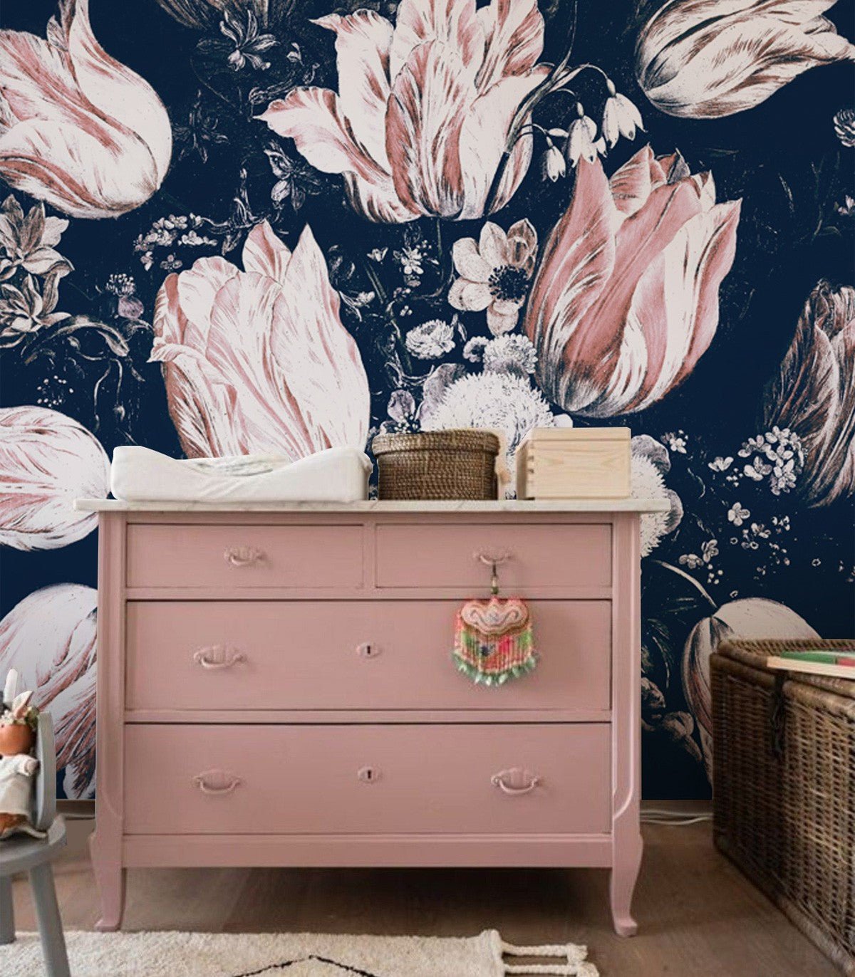 Tapeta Floral Navy - Wallcolors®