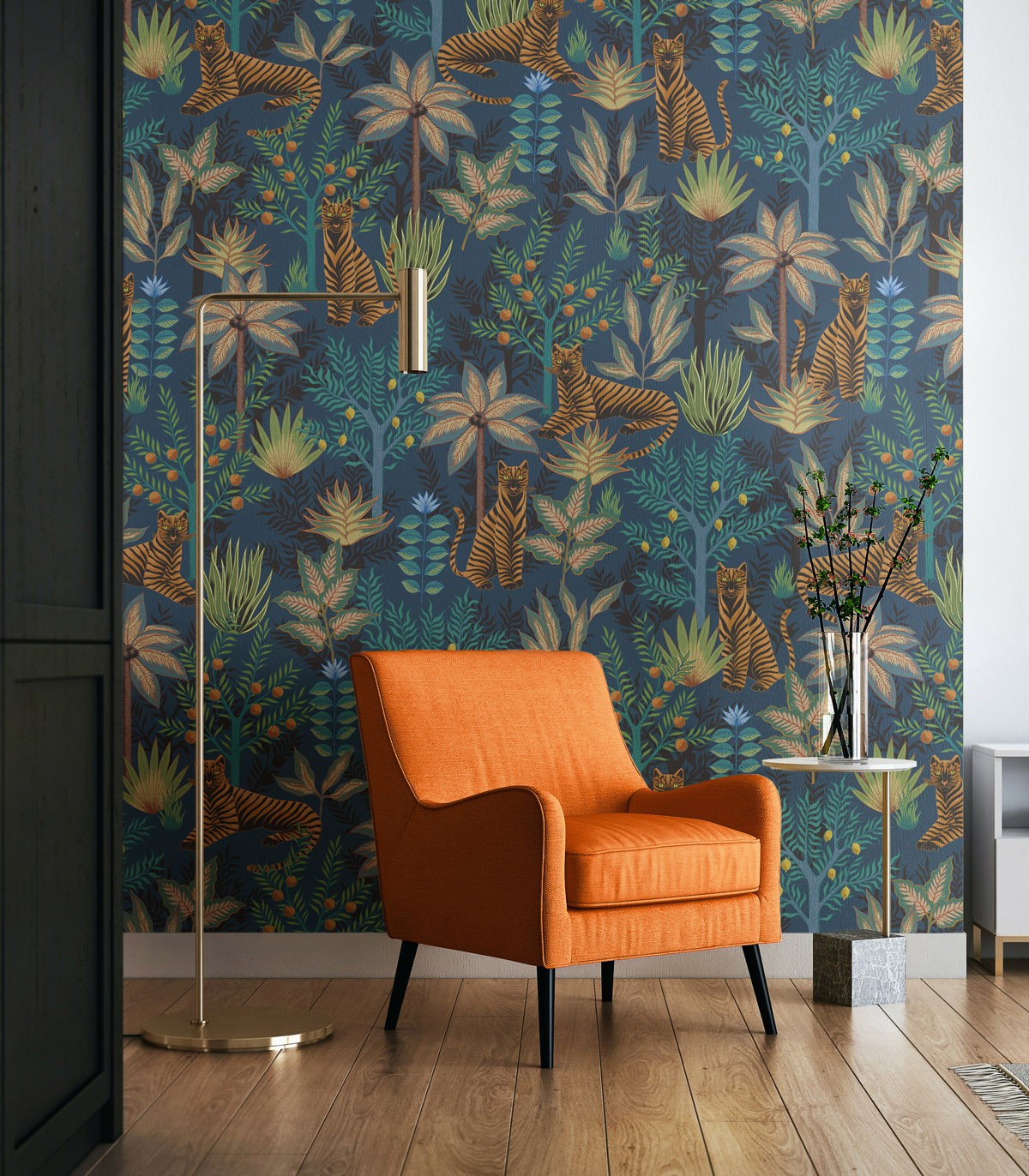 Goldene Tiger Tapete