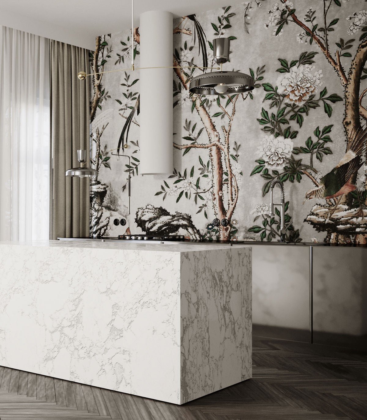 Tapeta Gray Chinoiserie - Wallcolors®