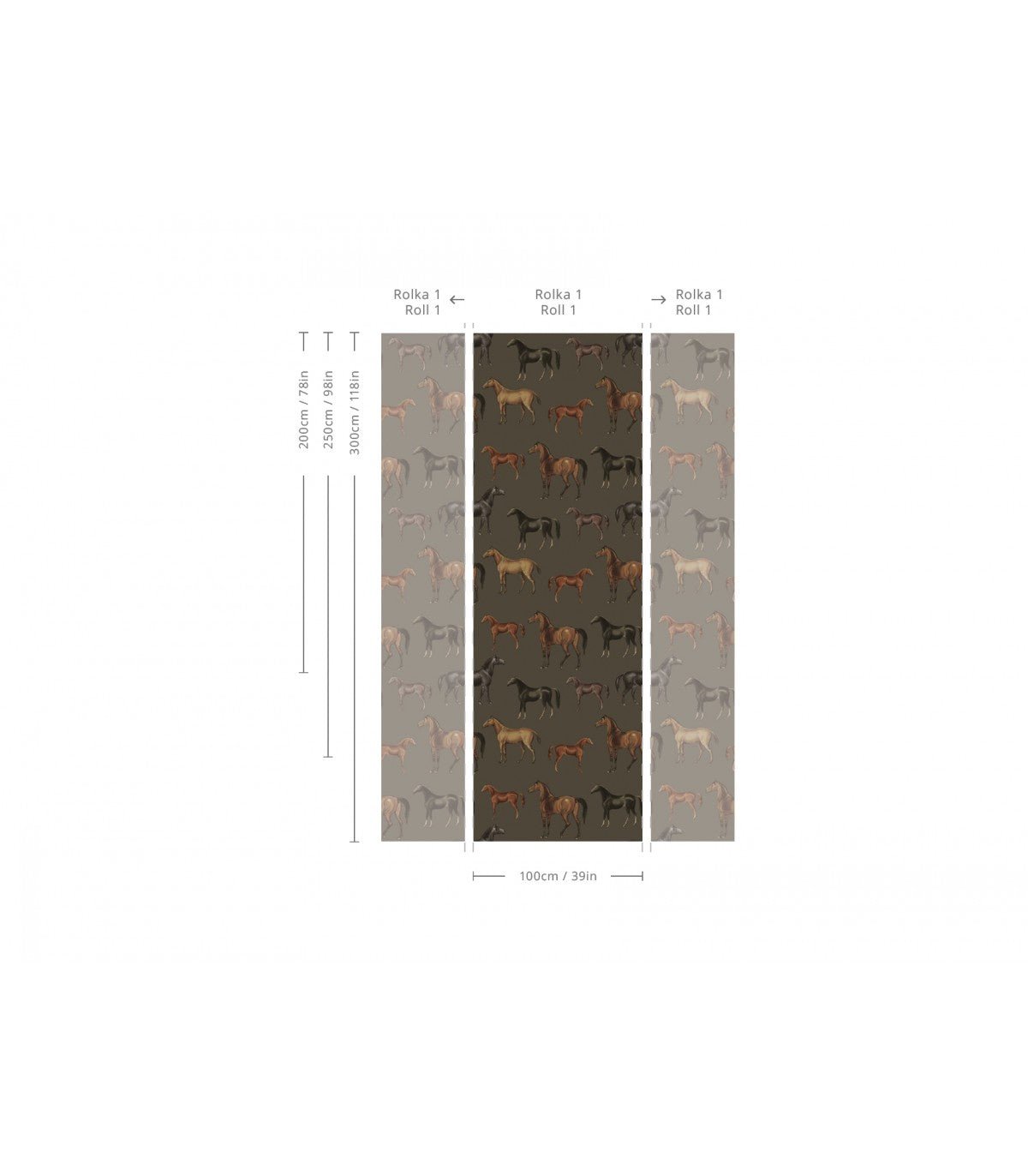 Tapeta Horses Olive - Wallcolors®