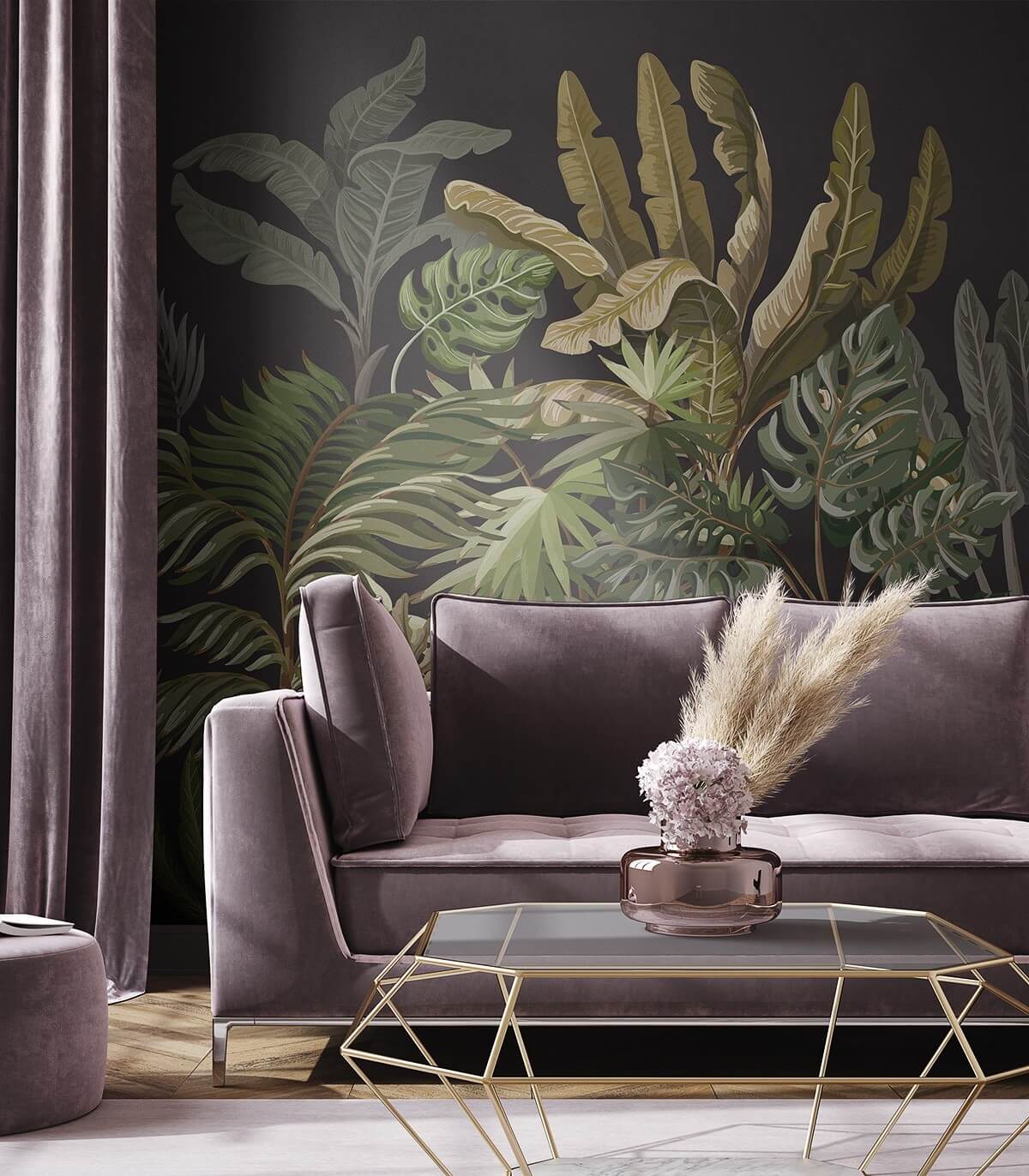 Jungle Black Wallpaper