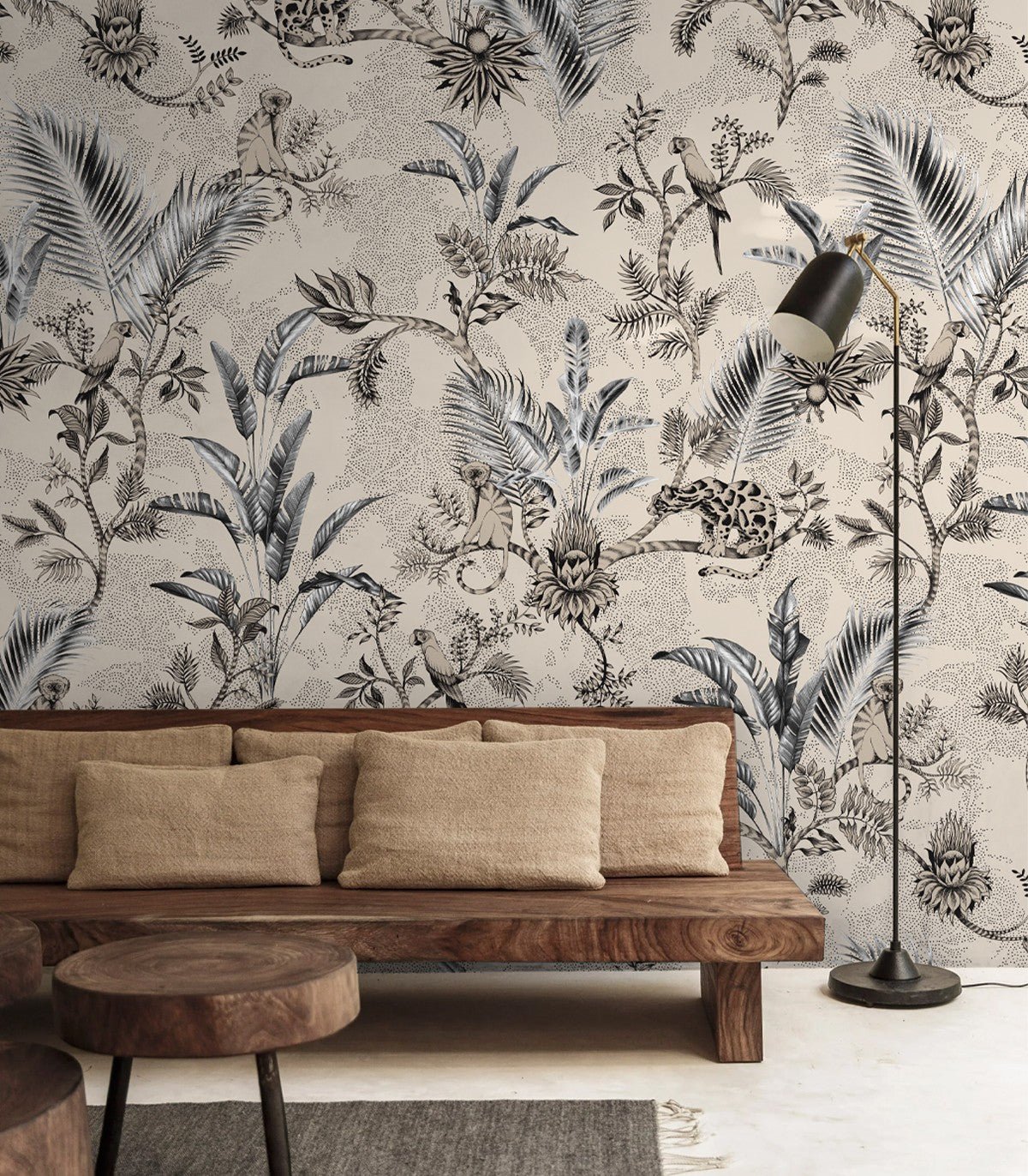 Tapeta Jungle Team Beige - Wallcolors®