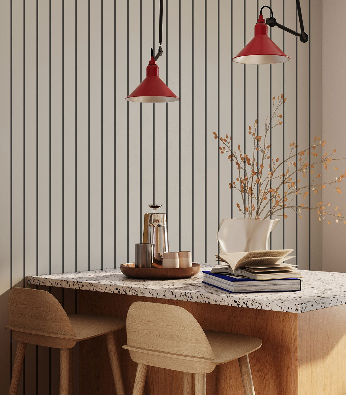 Minimale Streifentapete