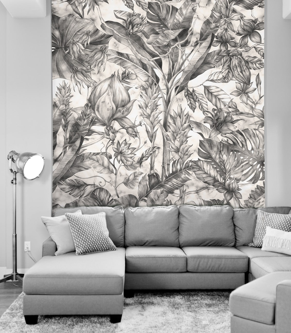 Mysterious Flower Monochrome Wallpaper