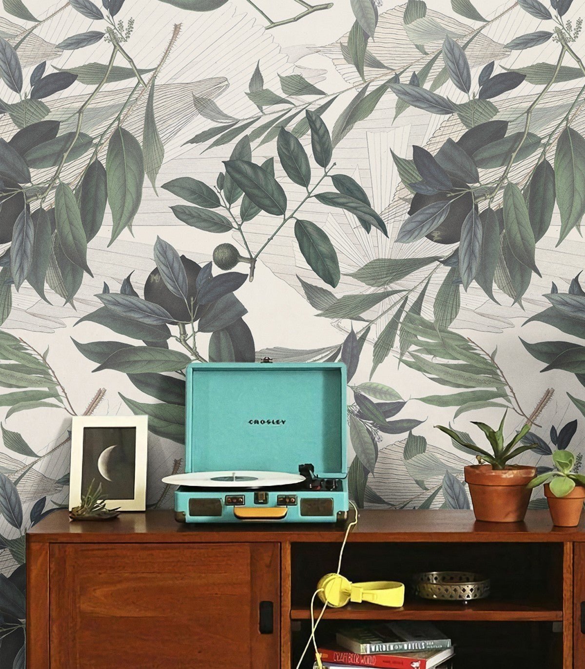 Tapeta Olive Branch White - Wallcolors®