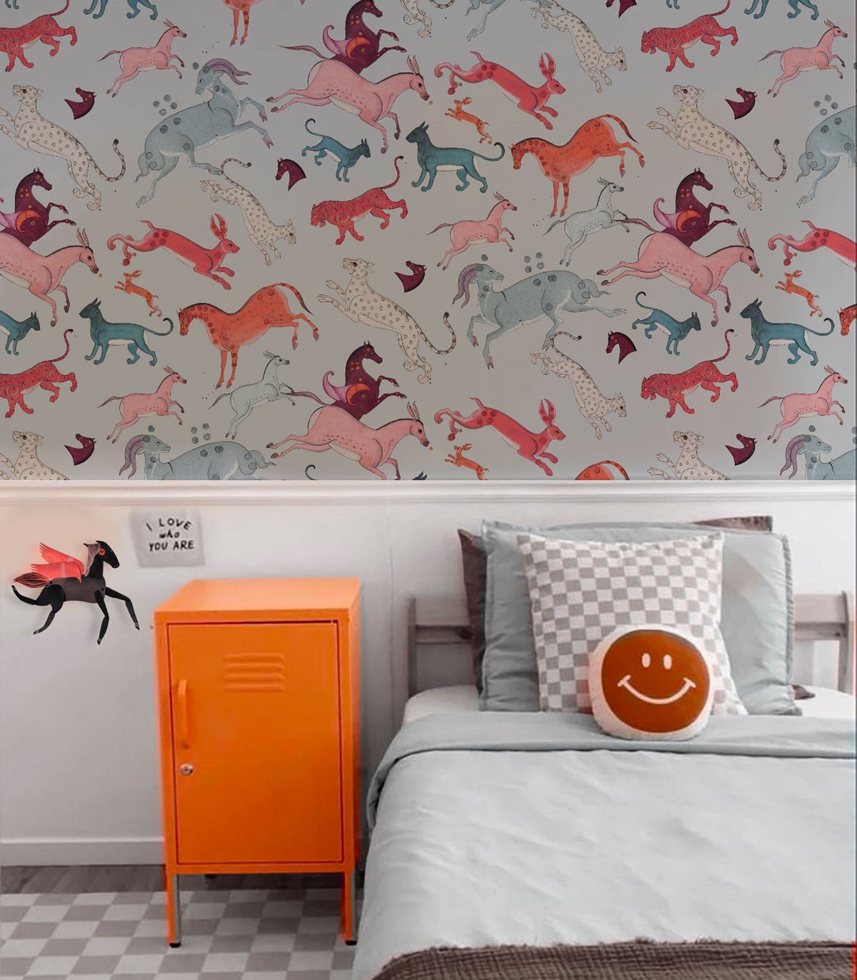 Tapeta Oriental Animals Light Blue - Wallcolors®