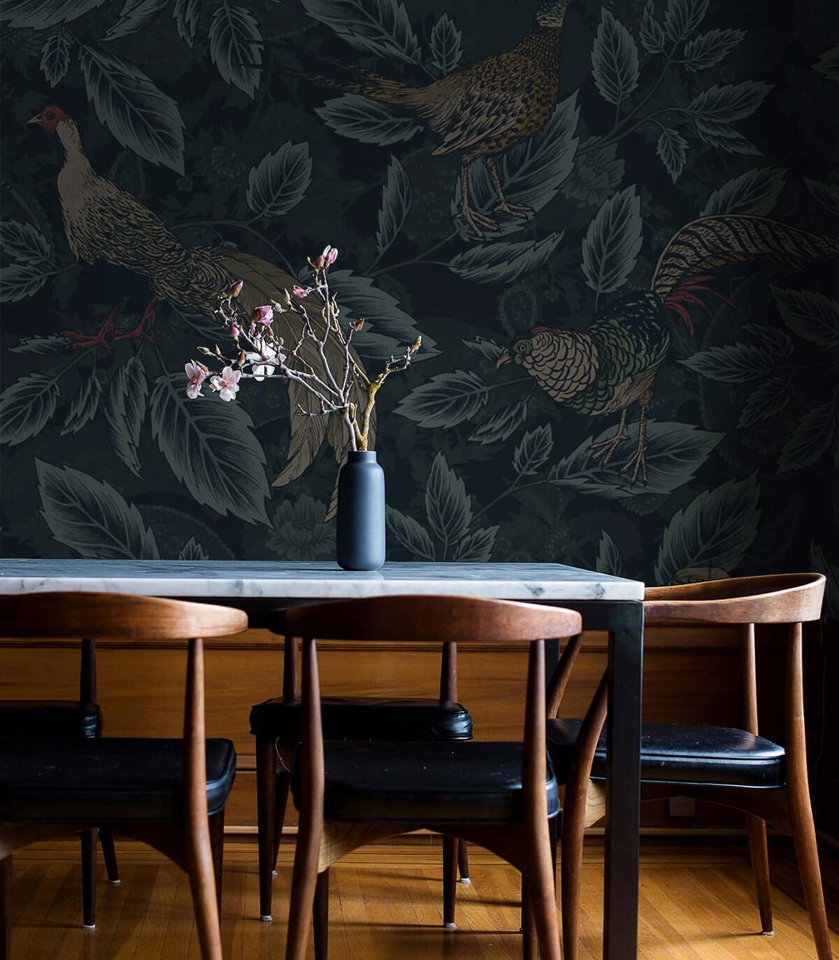 Painted Pheasants Wallpaper