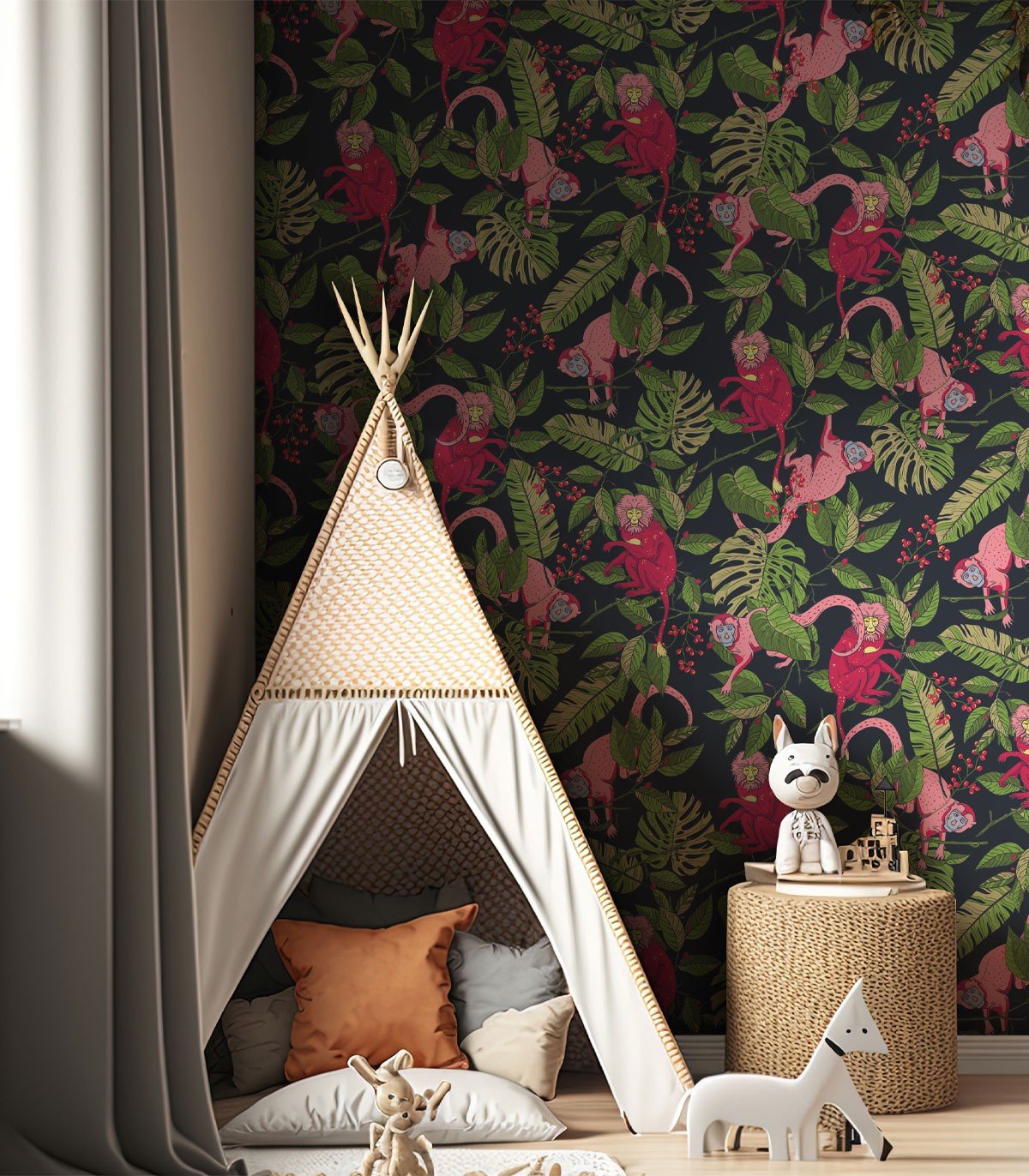 Tapeta Pink Monkey - Wallcolors®
