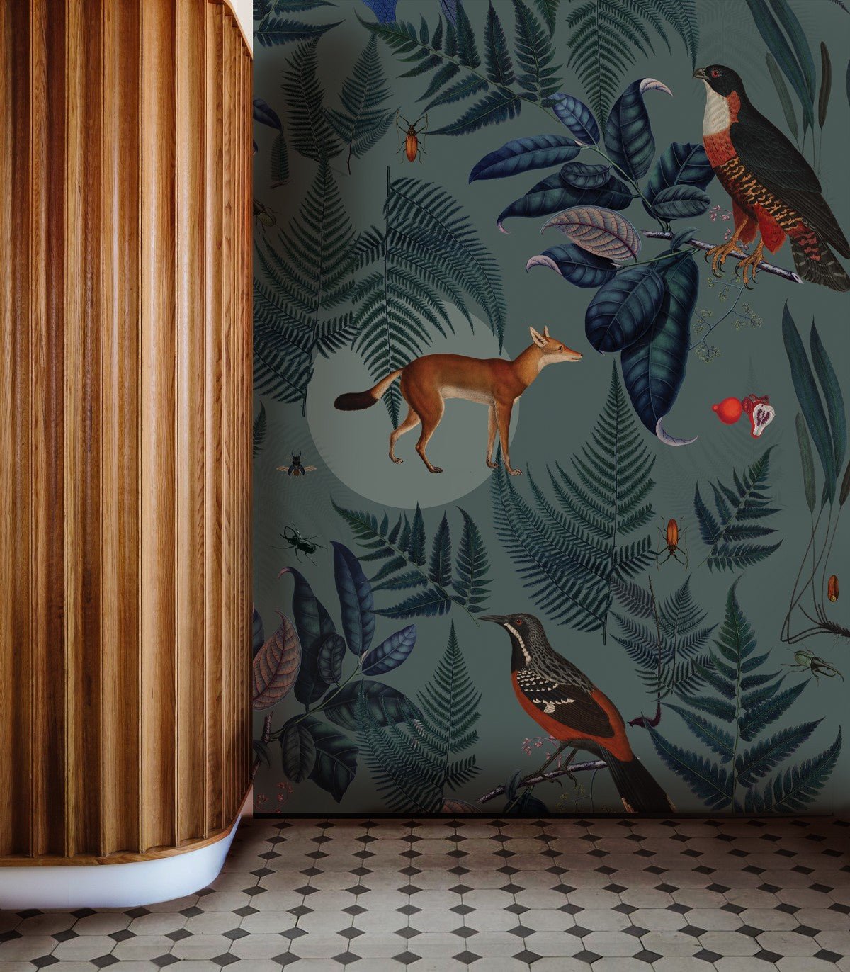Tapeta Turquoise Fern - Wallcolors®