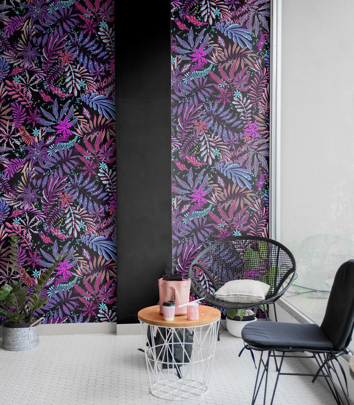 Tapeta Violet Leaves - Wallcolors®