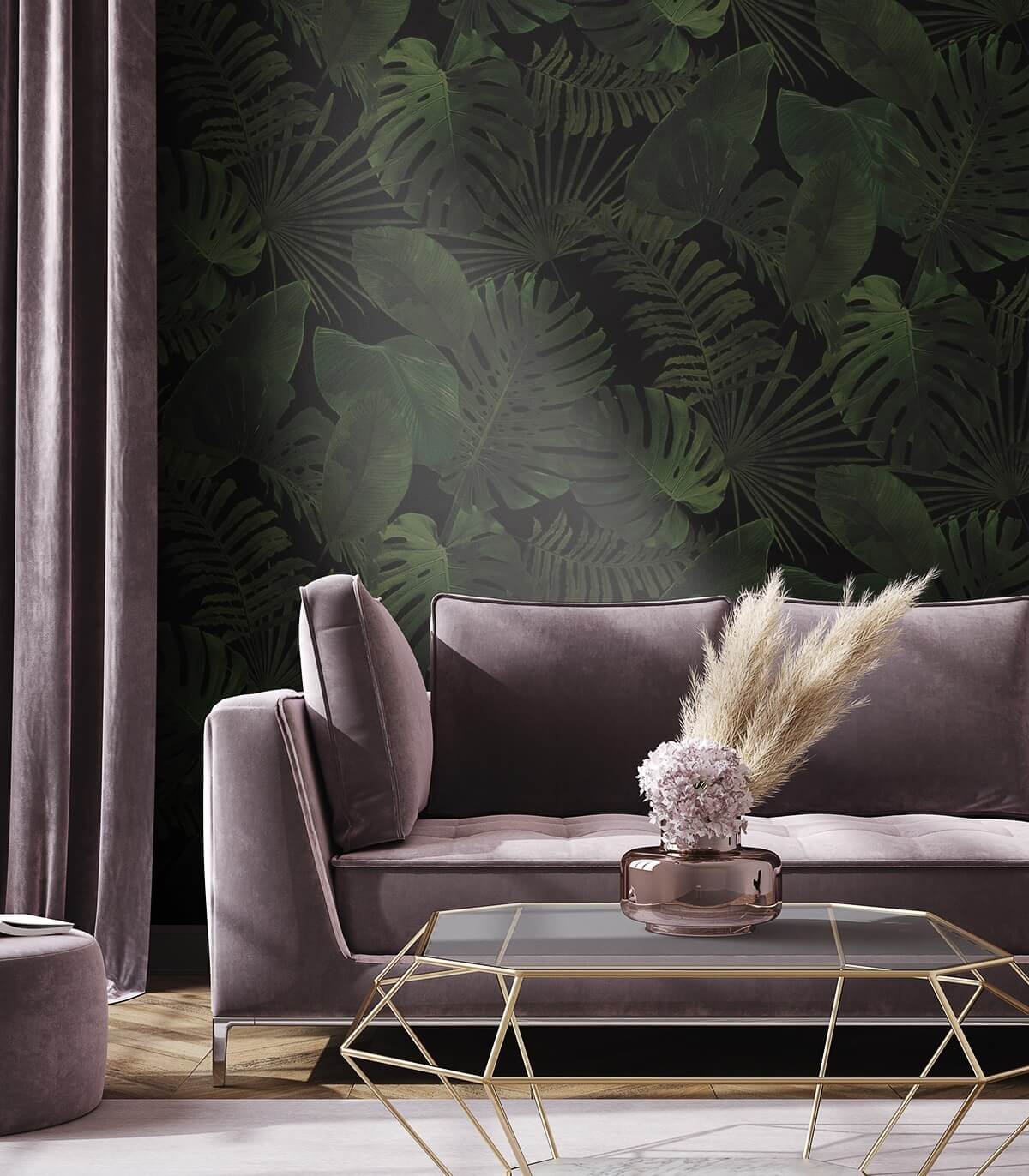 Tropical Forest Dark Wallpaper - Wallcolors  - Exklusive Hintergrundbilder
