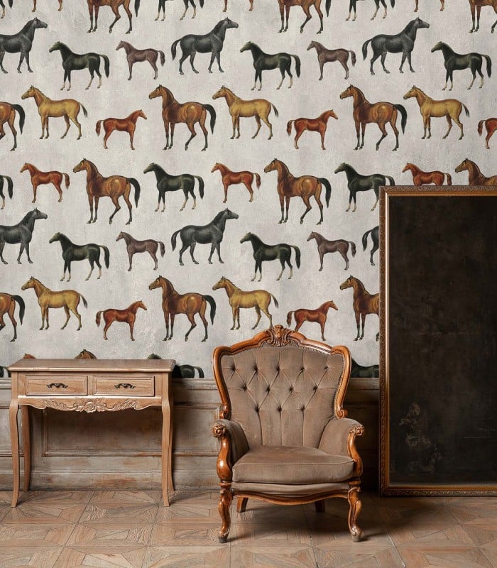 Tapeta Horses Beige - Wallcolors - Ekskluzywne Tapety