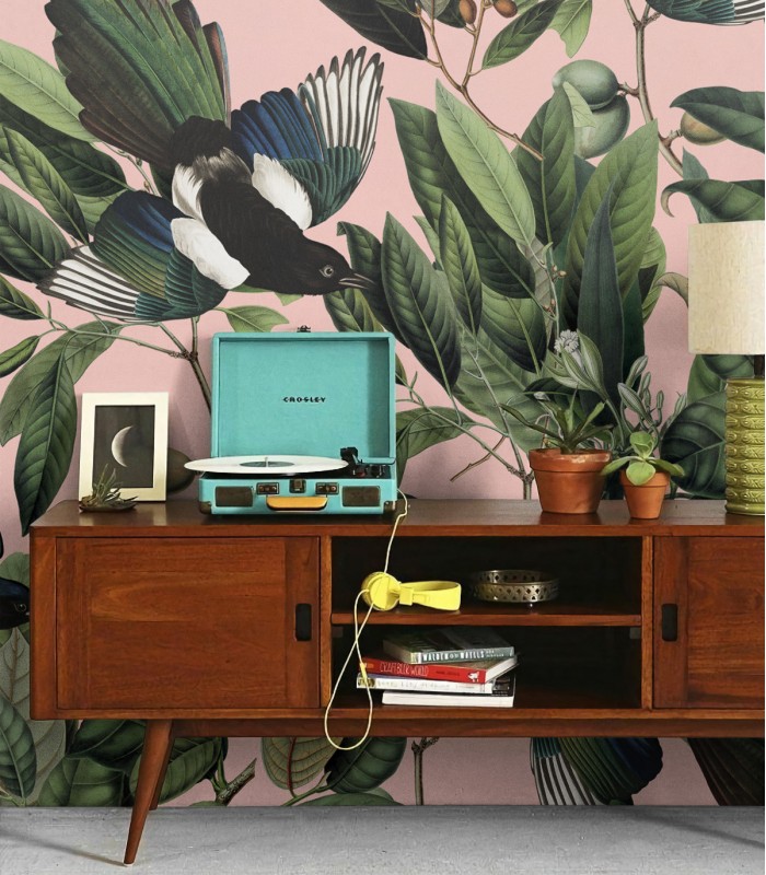 Magpie Pink wallpaper - Wallcolors  - Exclusive Wallpapers