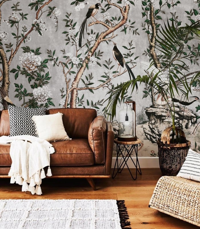 Tapeta Gray Chinoiserie - Wallcolors - Ekskluzywne Tapety