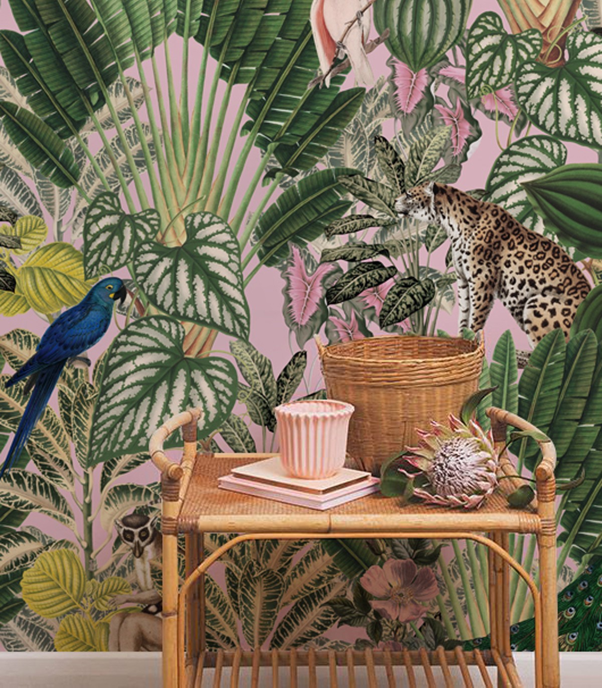 Pink Jungle wallpaper - Wallcolors  - Exclusive Wallpapers