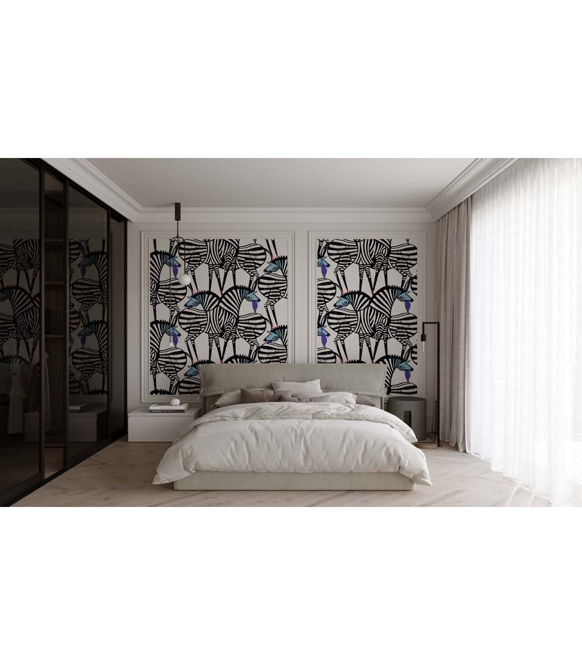 Dancing Zebras wallpaper - Wallcolors  - Exclusive Wallpapers