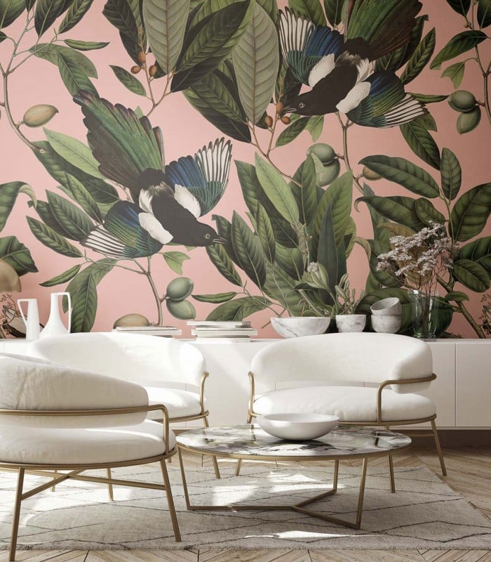 Tapeta Magpie Pink - Wallcolors - Ekskluzywne Tapety