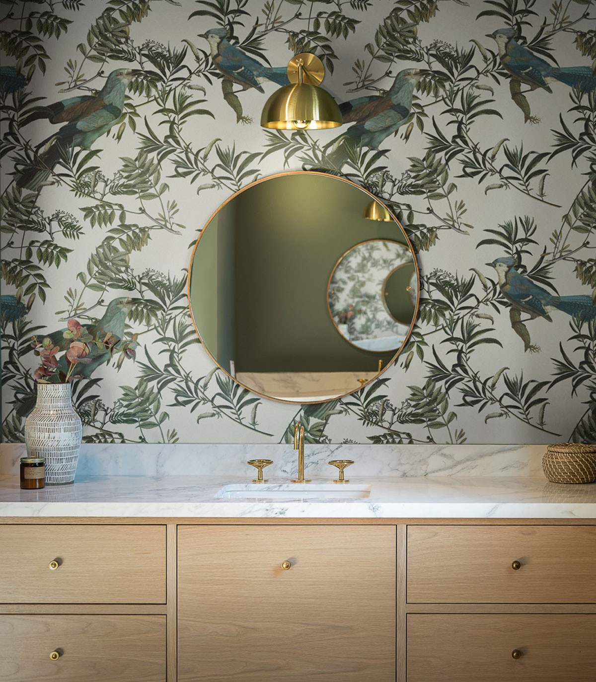 Birds in Garden Ecri wallpaper - Wallcolors  - Exclusive Wallpapers