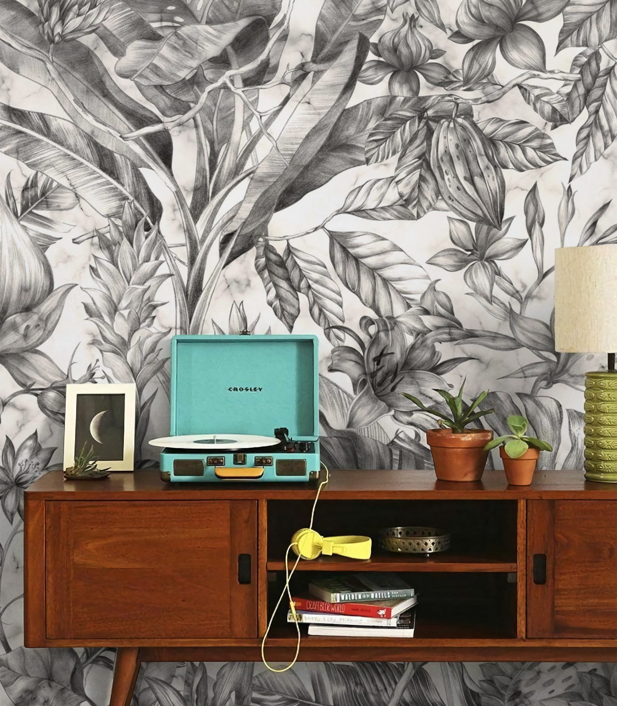Mysterious Flower Monohrome Tapete - Wallcolors  - Exklusive Hintergrundbilder
