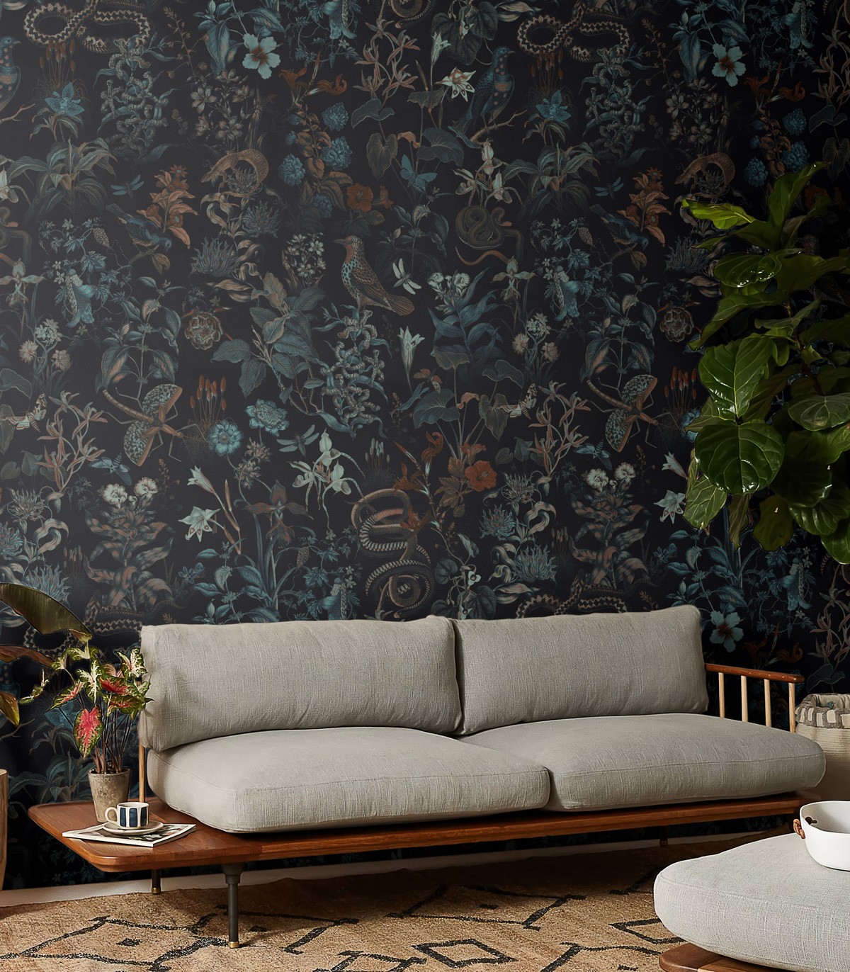 Botanic Black Tapete - Wallcolors  - Exklusive Hintergrundbilder
