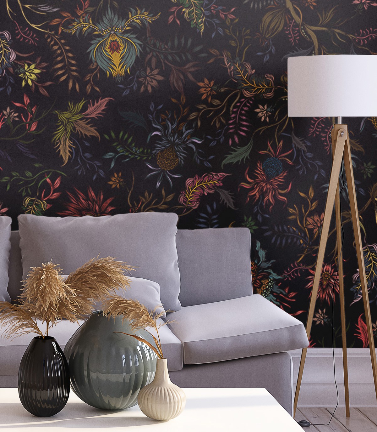 Night Flowers Wallpaper - Wallcolors  - Exklusive Hintergrundbilder